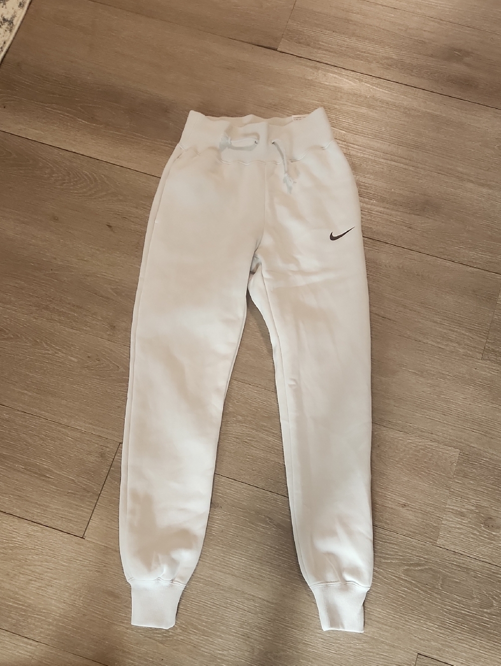 Nike White Jogger Sweatpants with Black Swoosh